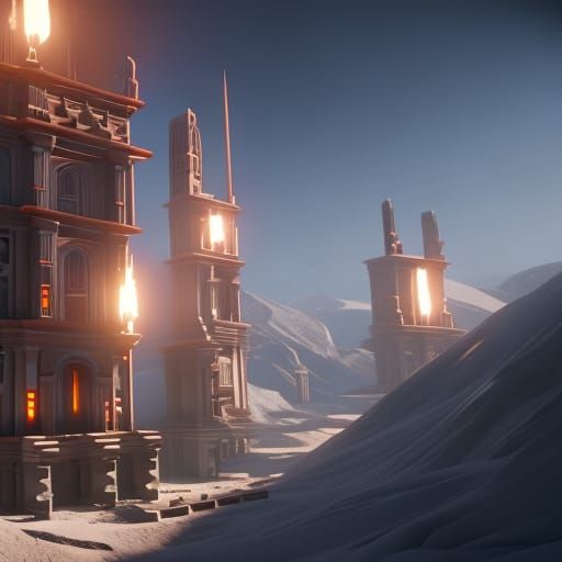 Epic 3D Building with Dynamic Lighting