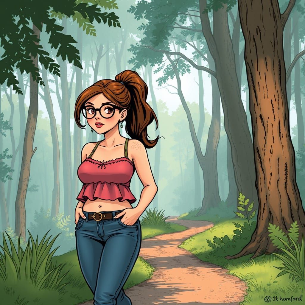 Chubby Femme in Whimsical Forest Setting
