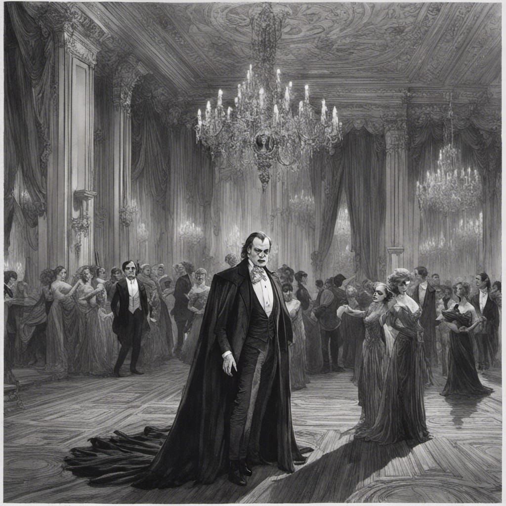 Vampire Jack Nicholson in Lavish Ballroom, Horror Style