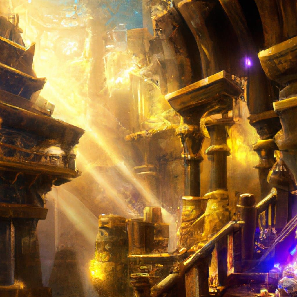 Hyperdetailed Dark Fantasy Temple: Artstation Masterpiece