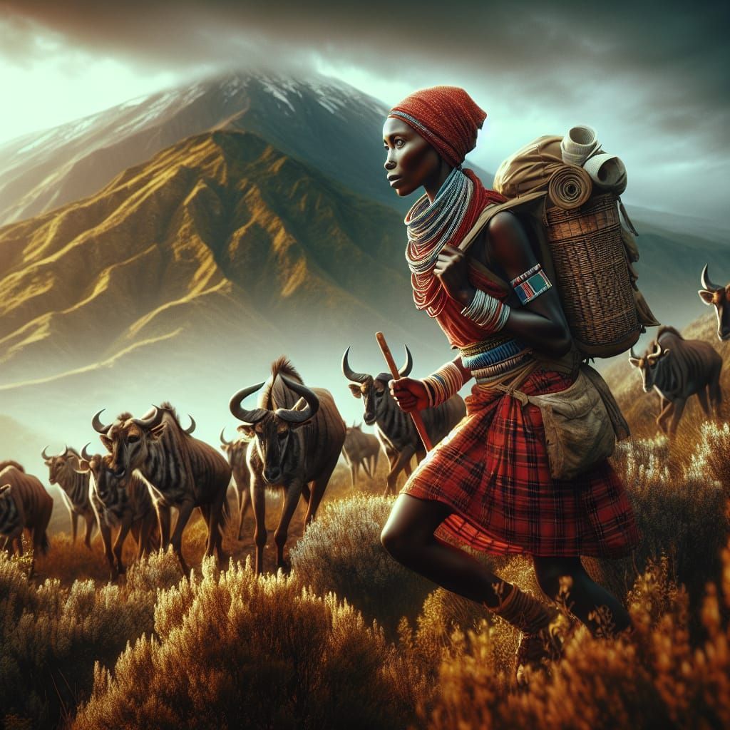 photorealistic, woman from the Chagga tribe from Tanzania, i...