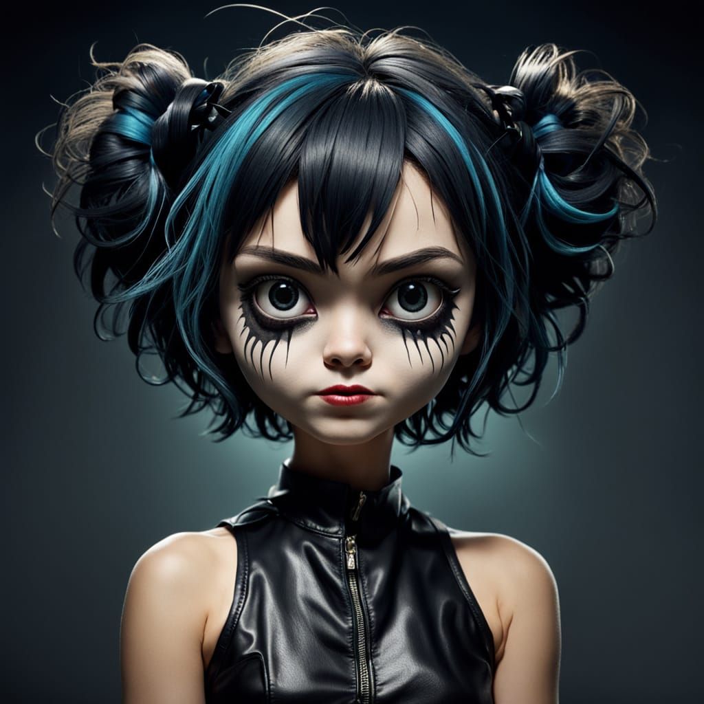 Sane Cutie Meets Psycho Creep in AI Art