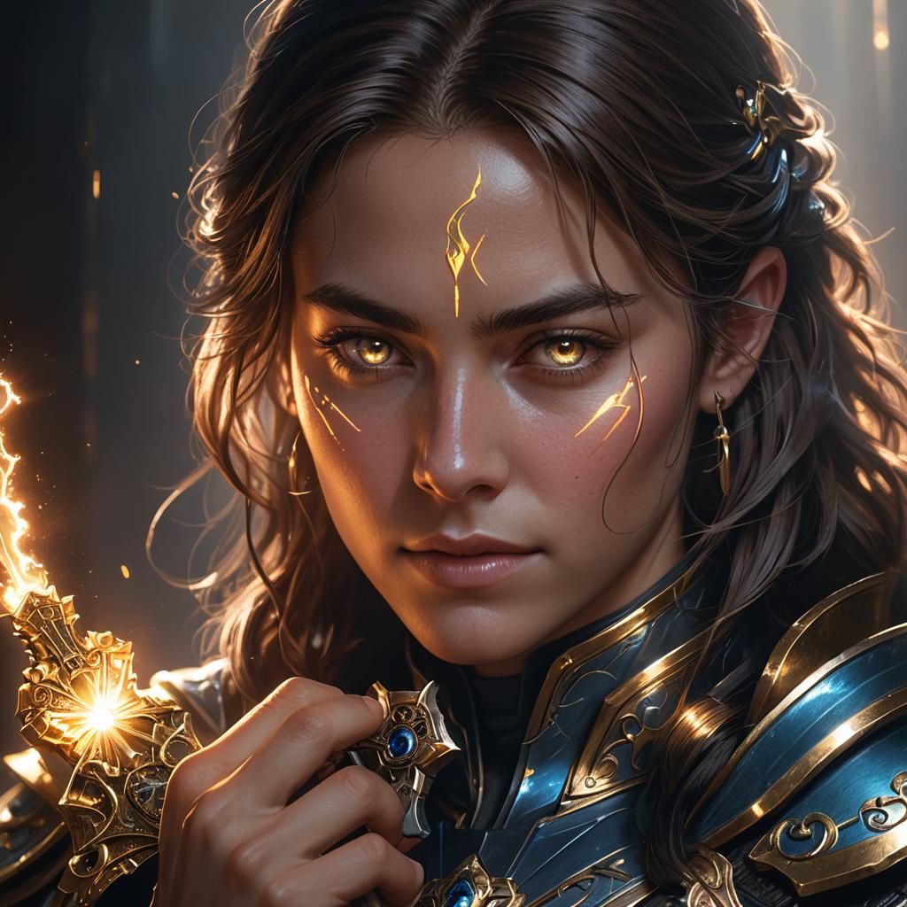 Radiant Hope Bearer in Photorealistic Glory