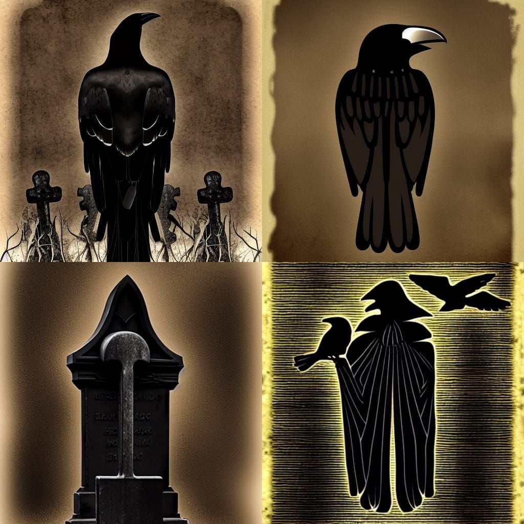 Crow Face in Graveyard Setting