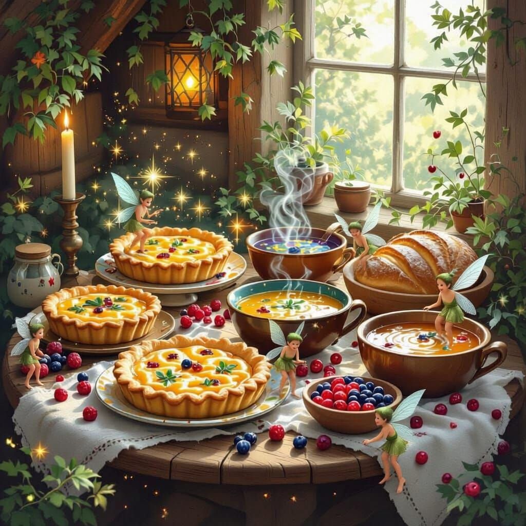 Magical Foods in Cozy Cottage Setting