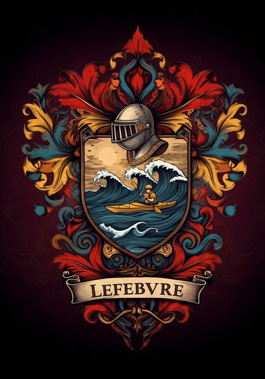 Lefebvre Family Crest: Heritage and Adventure in Pop Art Sty...