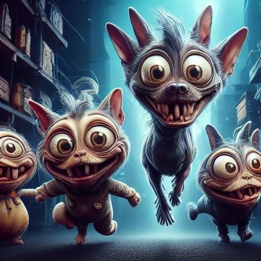 French Bulldog Runs from Ghost: Pixar Style