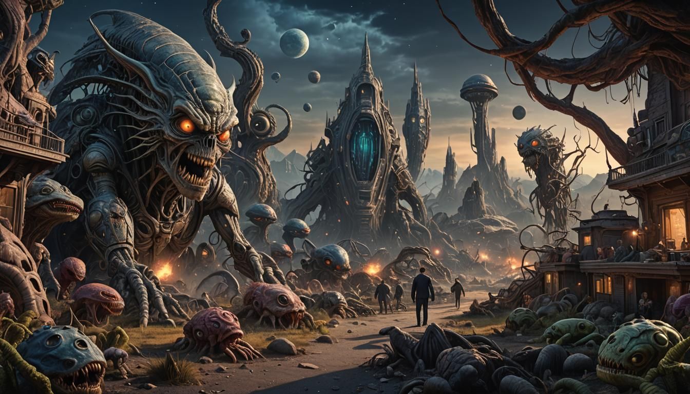 Alien Monsters in a Strange World: Matte Painting