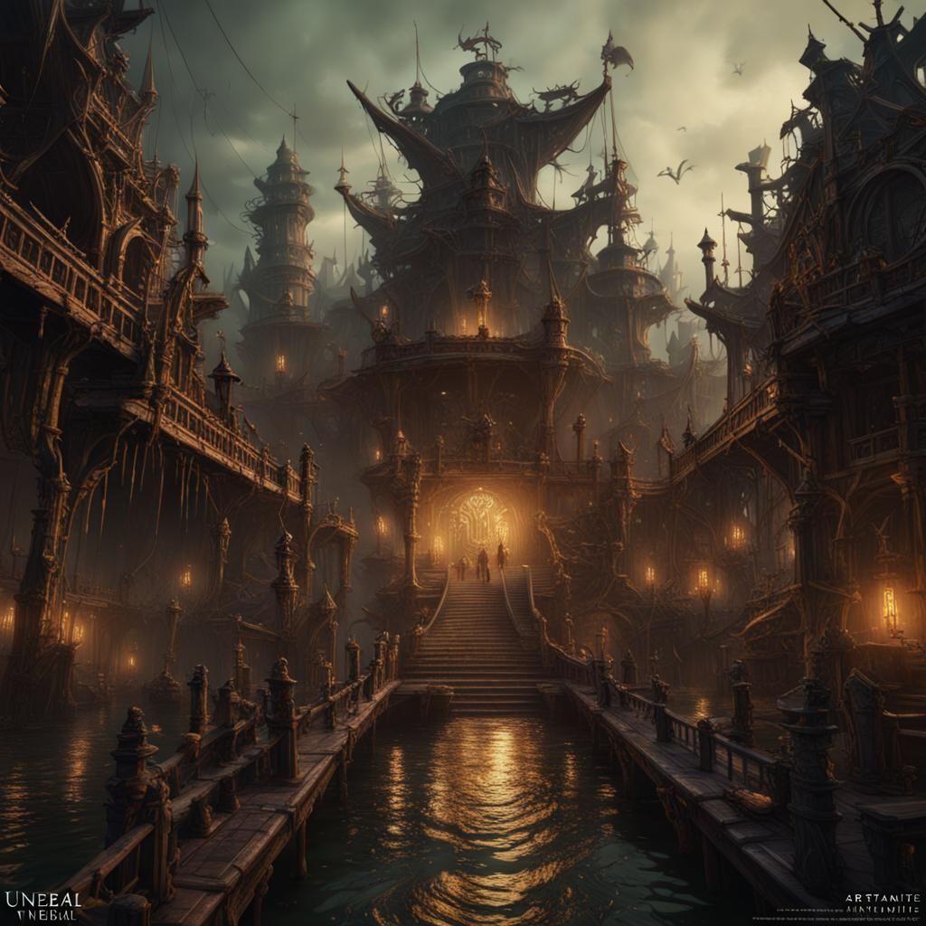 Detailed Matte Painting of a Plague Dock
