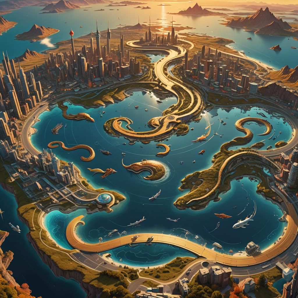 Detailed Flat Earth Map in a Fantasy Style