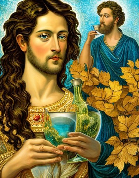 Dionysus with Grail: An Art Nouveau Portrait