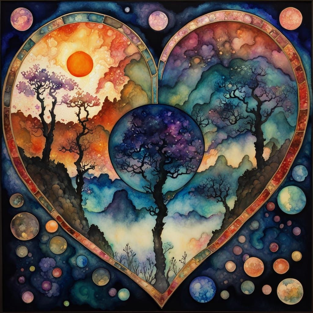 Cosmic Hearts in Ancient Trees