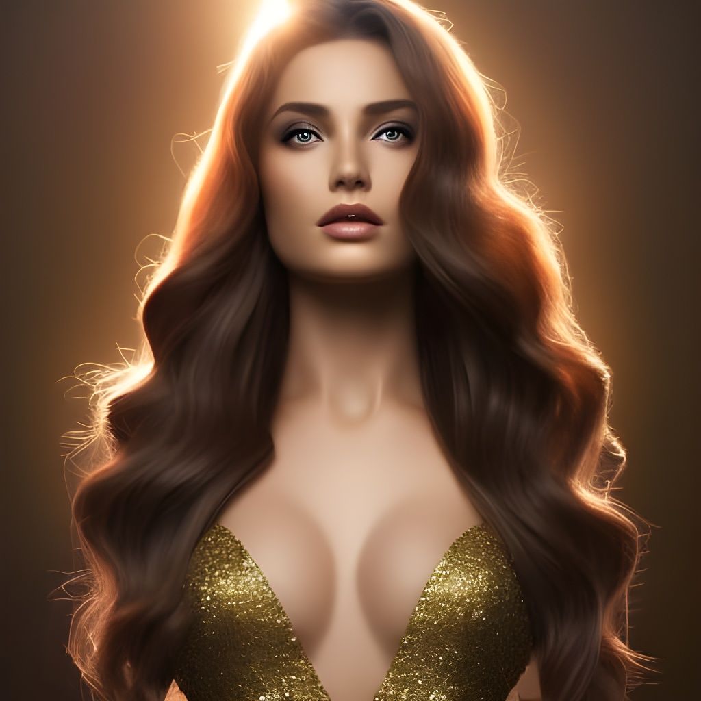 Colorful Portrait with Shiny Particles, Hyper-Realistic Styl...