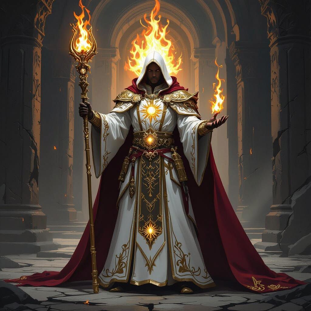 High Priest in Grand Temple, Fantasy Art Style