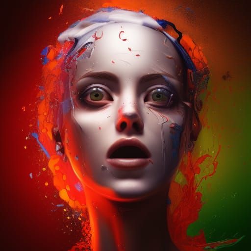 Open Head with Machines: Hyperrealistic Concept Art