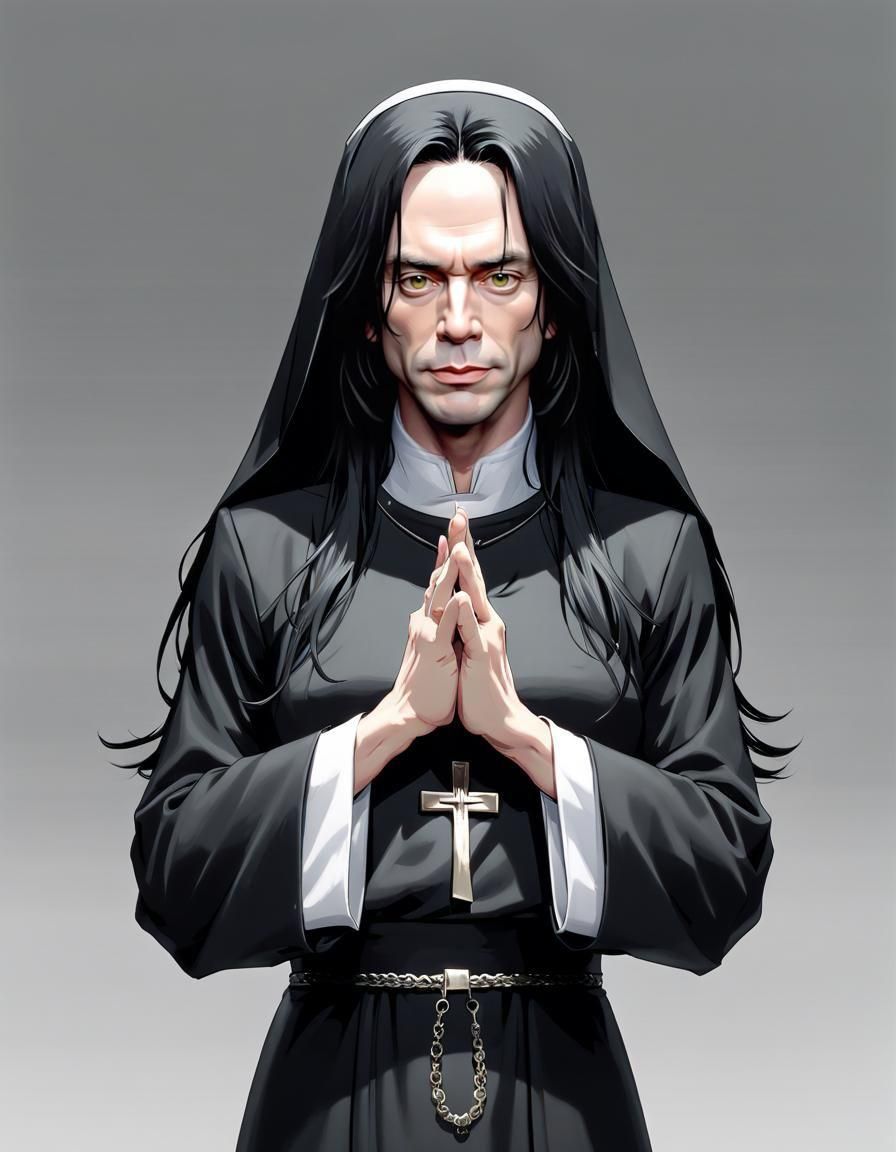 Anime Nun Portrait in Video Game Style