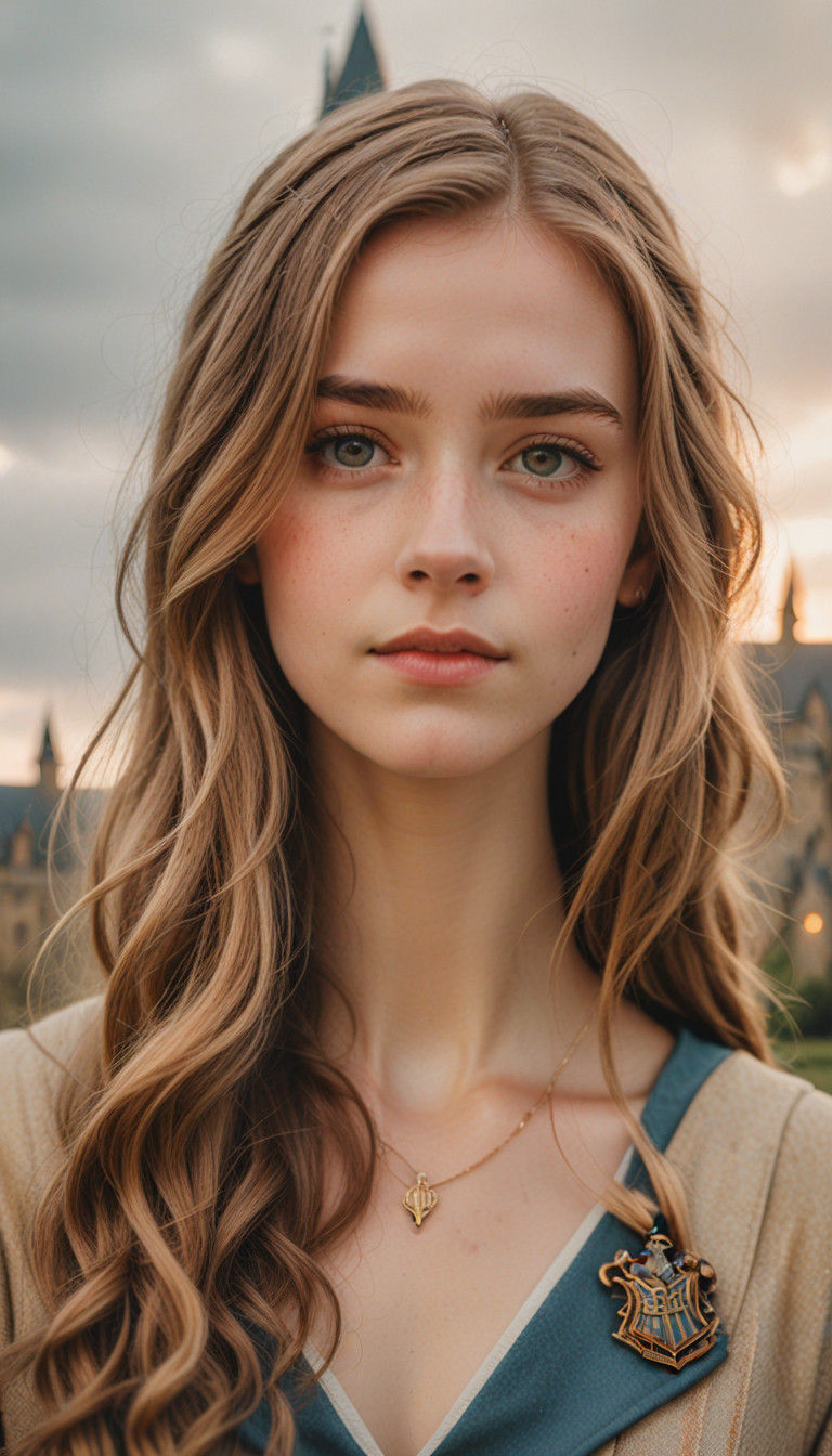 Elegant Hogwarts Student in Classic Portrait Photography
