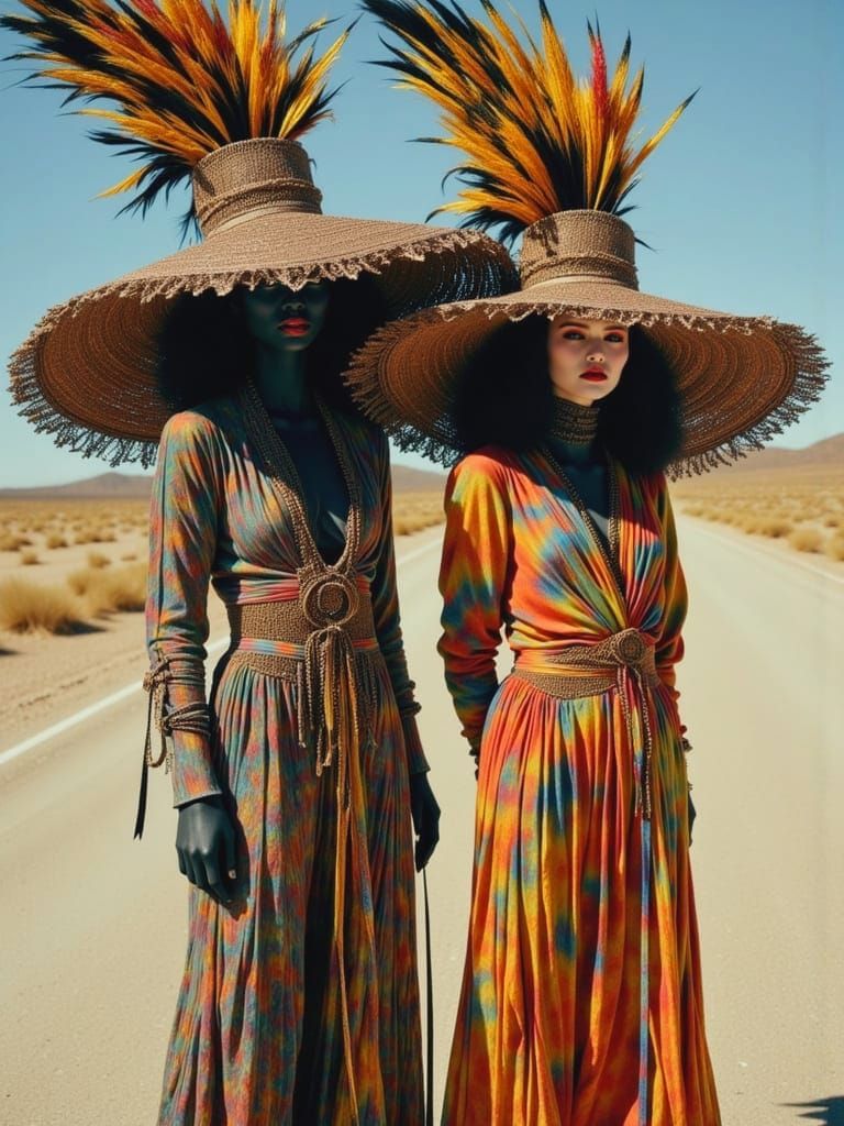 Vintage Vogue: Desert Road Friends in Shiaparelli Style