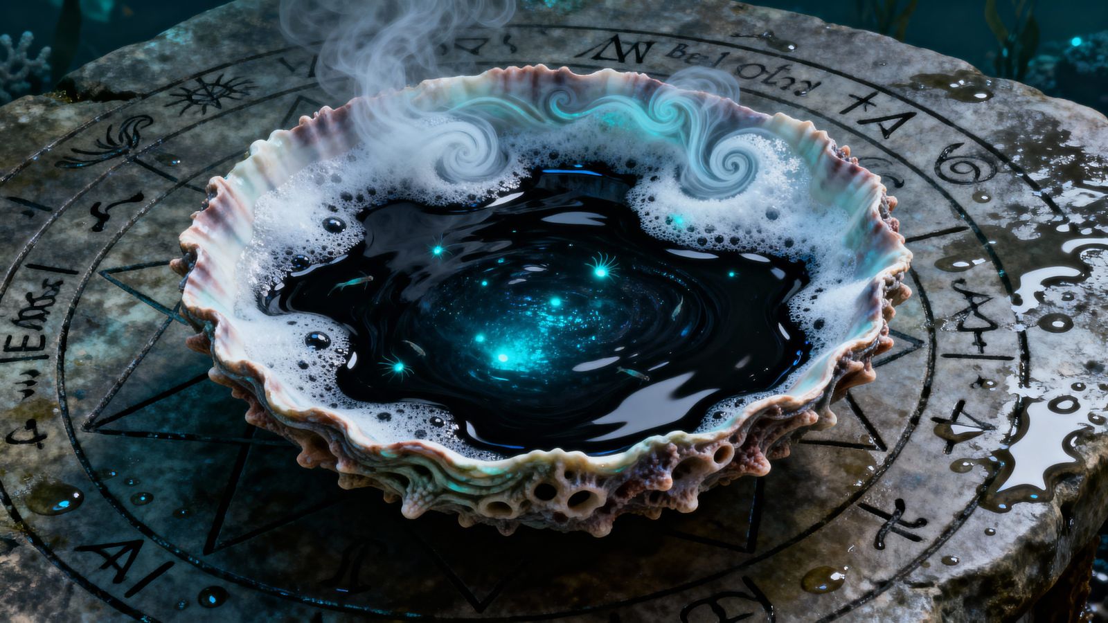 Deep Sea Ink Confit with Abyssal Salt Foam