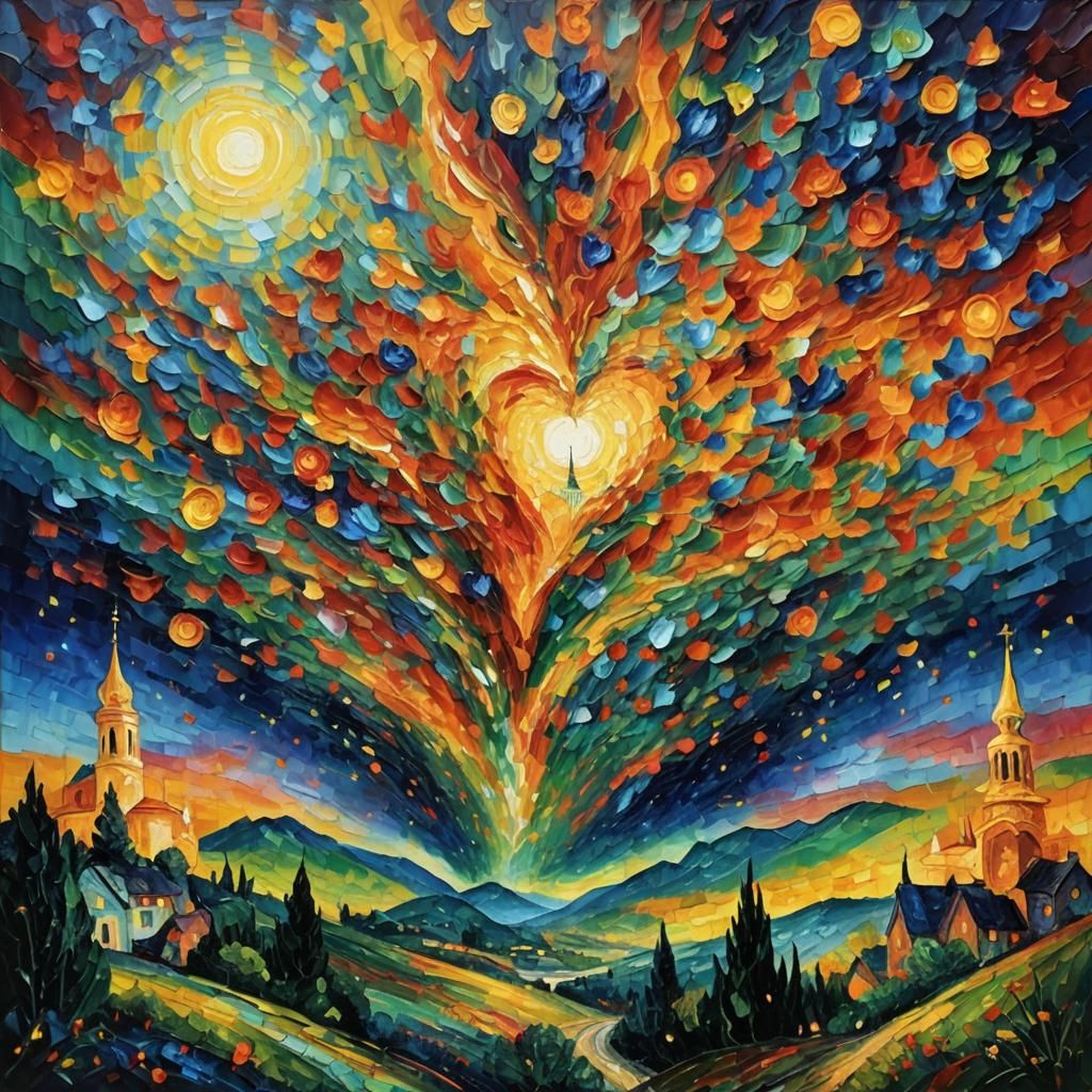 Expressive Oil Painting with Impasto Texture