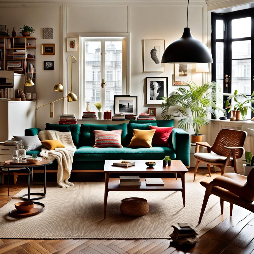 Casual Fancy Interior Design in Retro Style