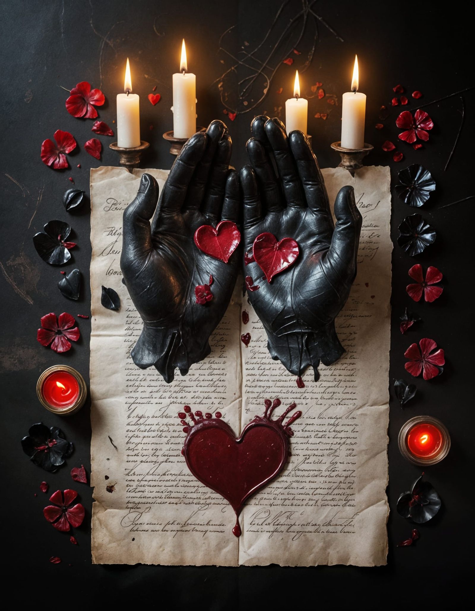 Eerie Valentine's Letter with Spectral Hands