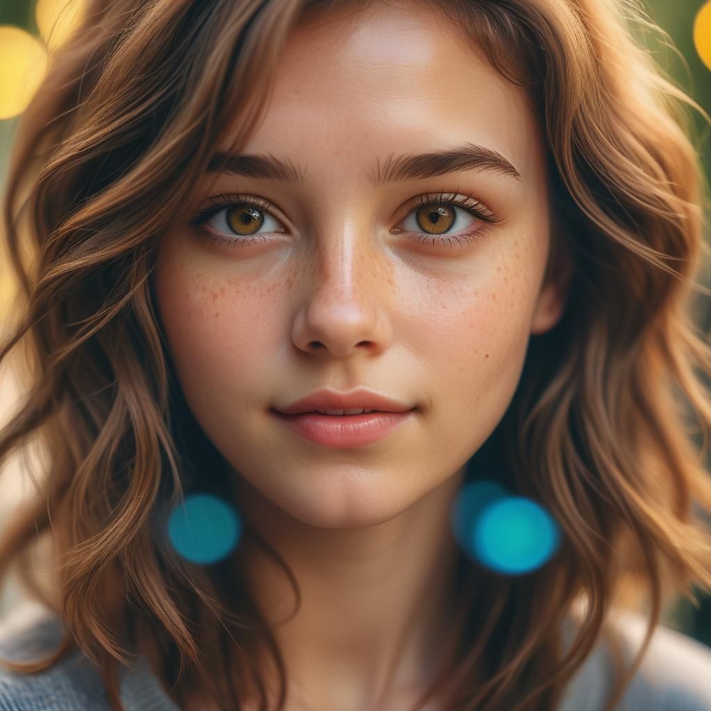 Attractive Woman Portrait in Hyperrealistic Style