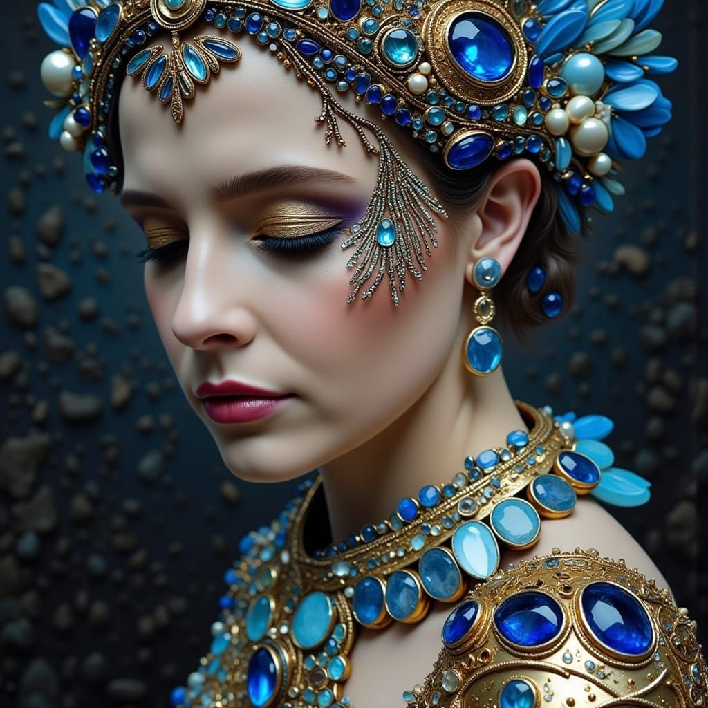 Luxurious Portrait of a Lady in Opulent Jewelry