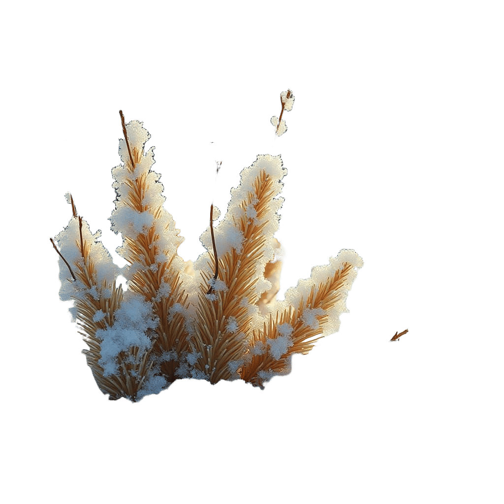 Needles in Snow: Frosty Oil Painting