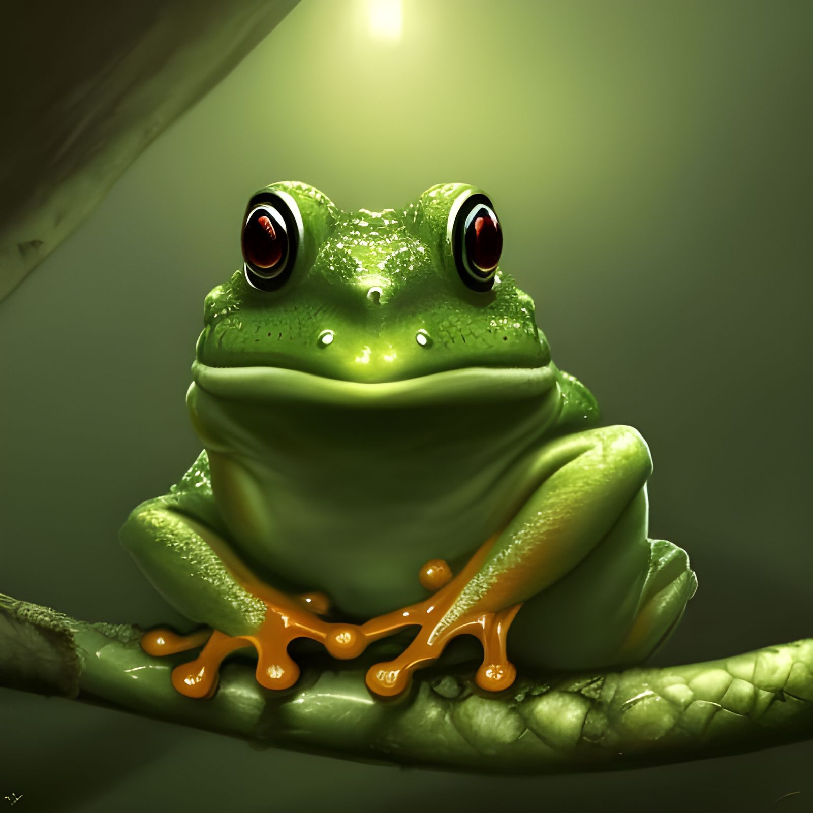 Frog's Unlikely Feast: A Dark Fantasy Concept