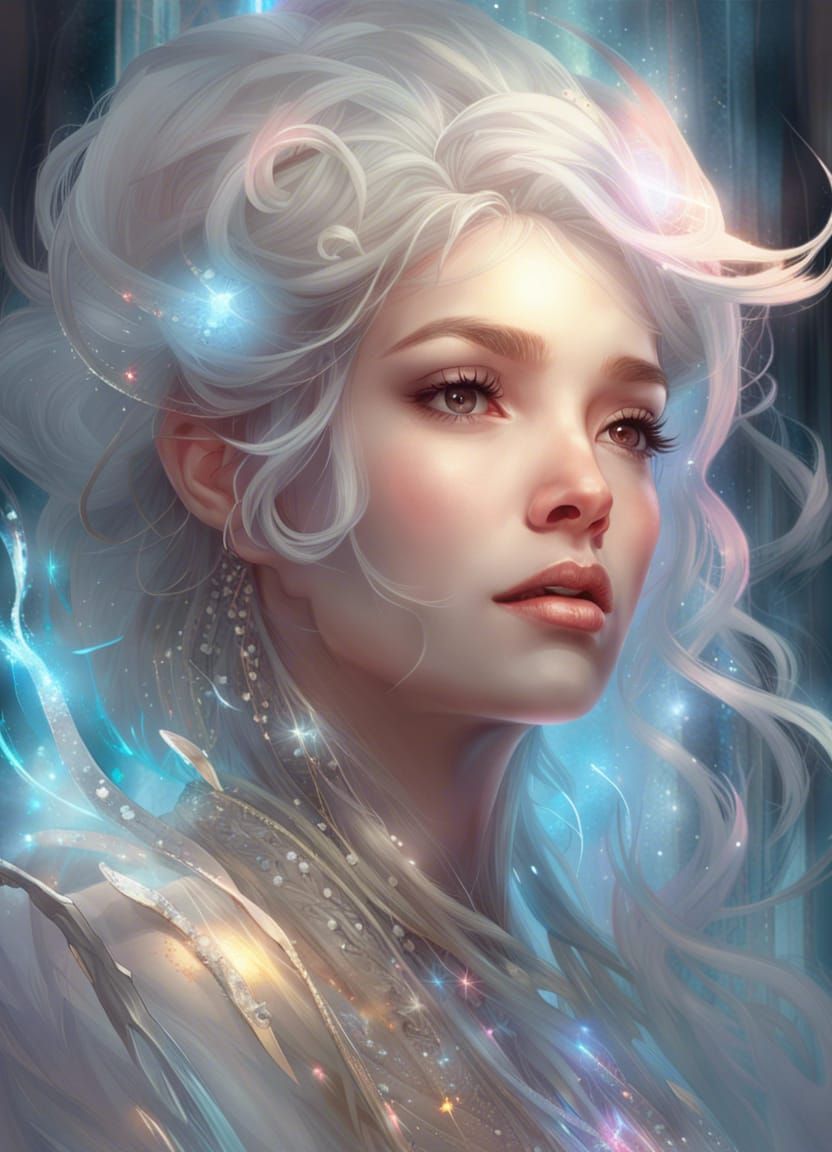 Cute Ghost Portrait in Hyperdetailed Maximalist Style