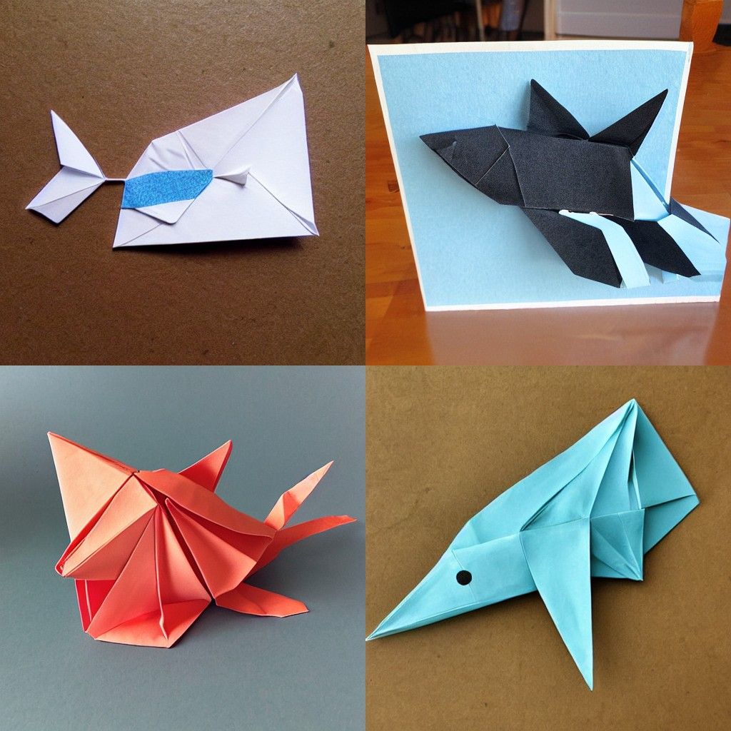 Origami Whale Digital Art