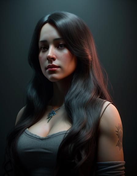 Woman with Dark Hair in Princesscore Style