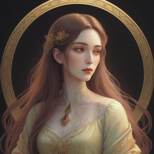 Serene Vampire Finds Inner Peace in Art Nouveau Style