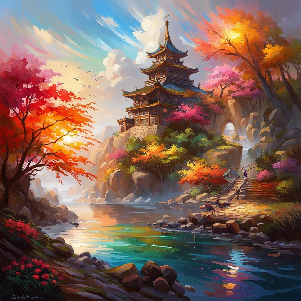 Impressionistic Fantasycore Artwork in Vibrant Colors