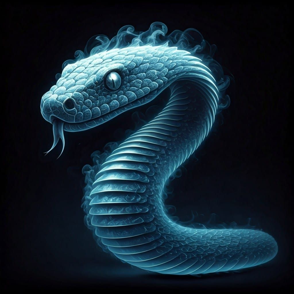 3D Smoke Snake Installation: Dynamic Fantasy Creature