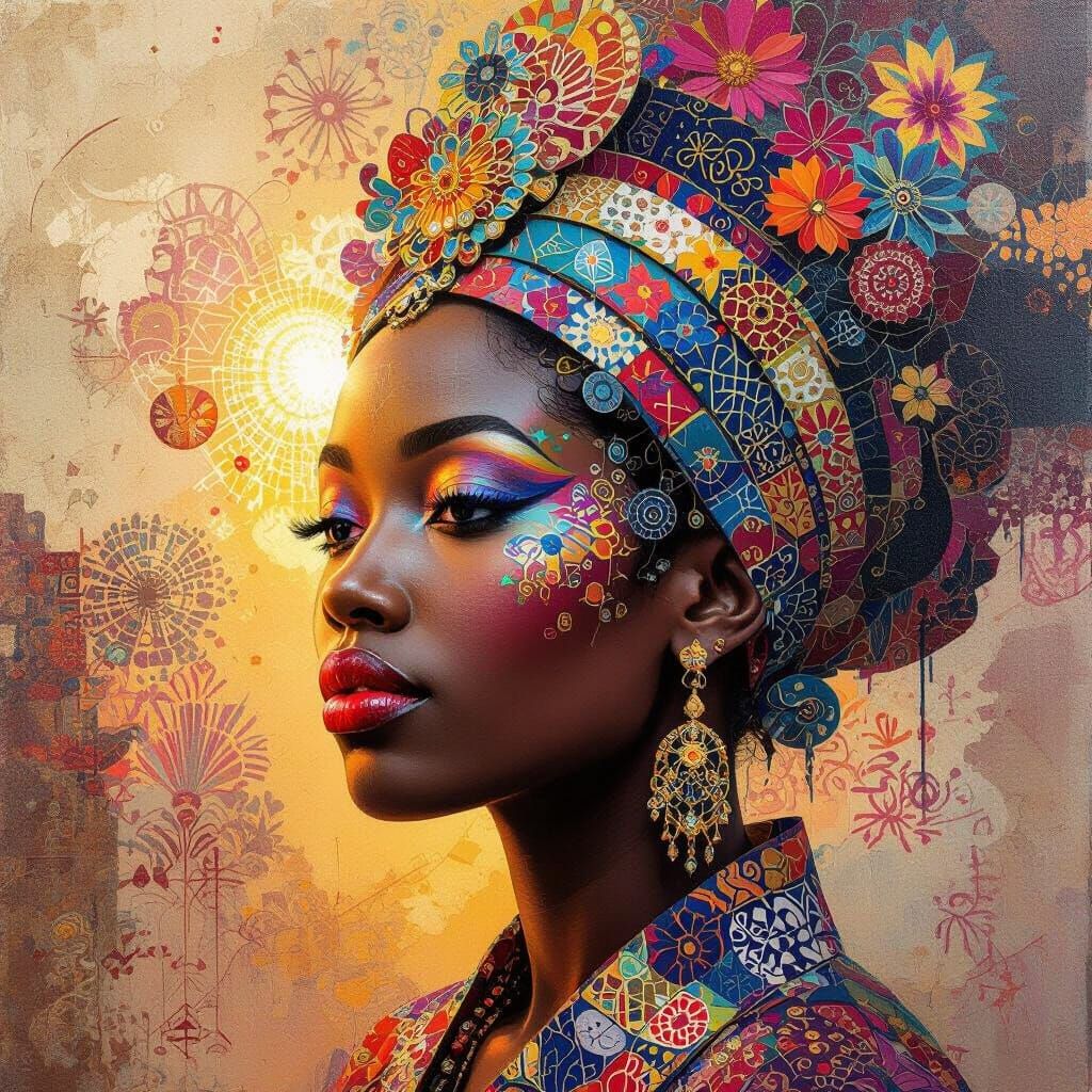 Abstract Global Heritage Blended Art