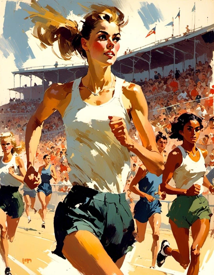 1950s College Runner Portrait