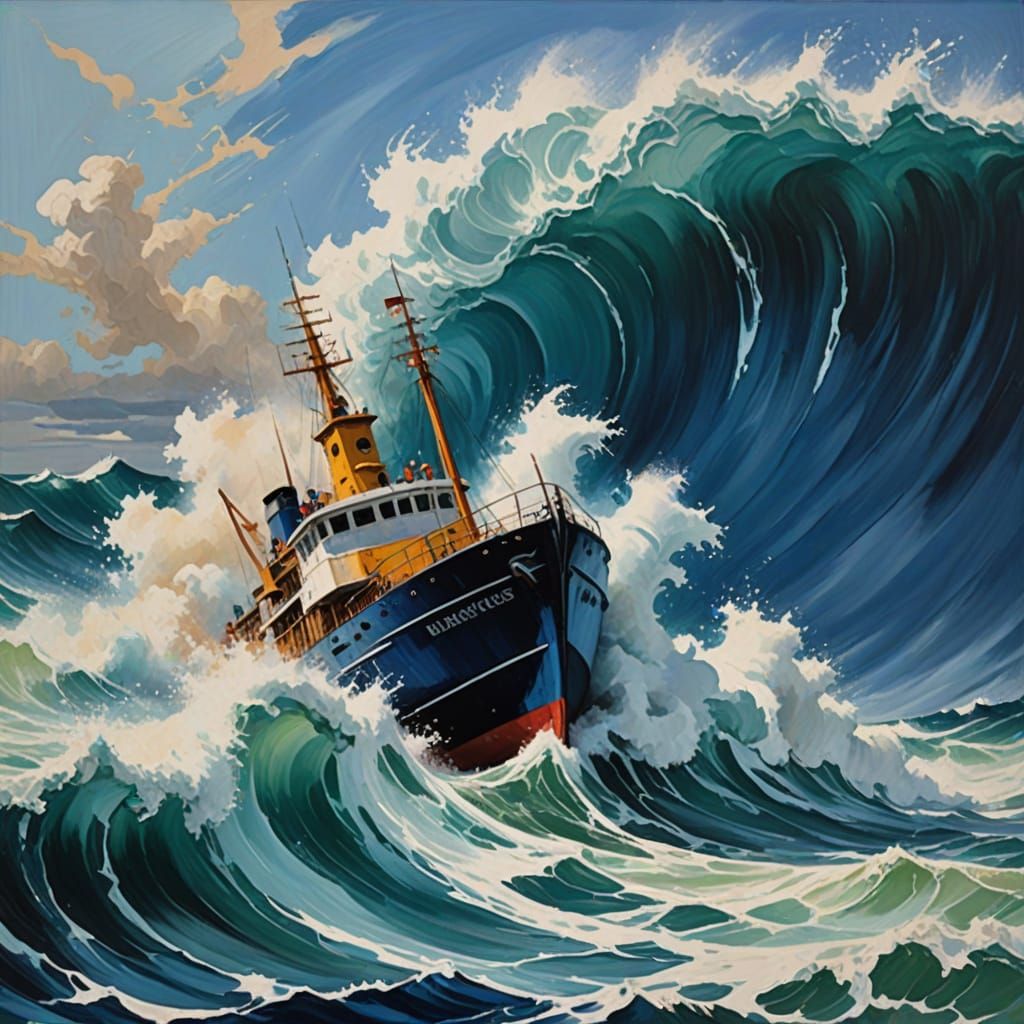 Vibrant Maximalist Ark in Turbulent Sea