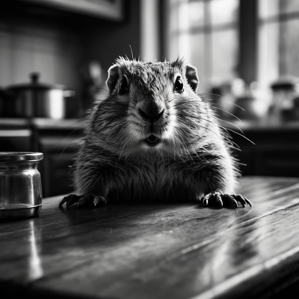 Gopher Thanksgiving in Moody Black and White