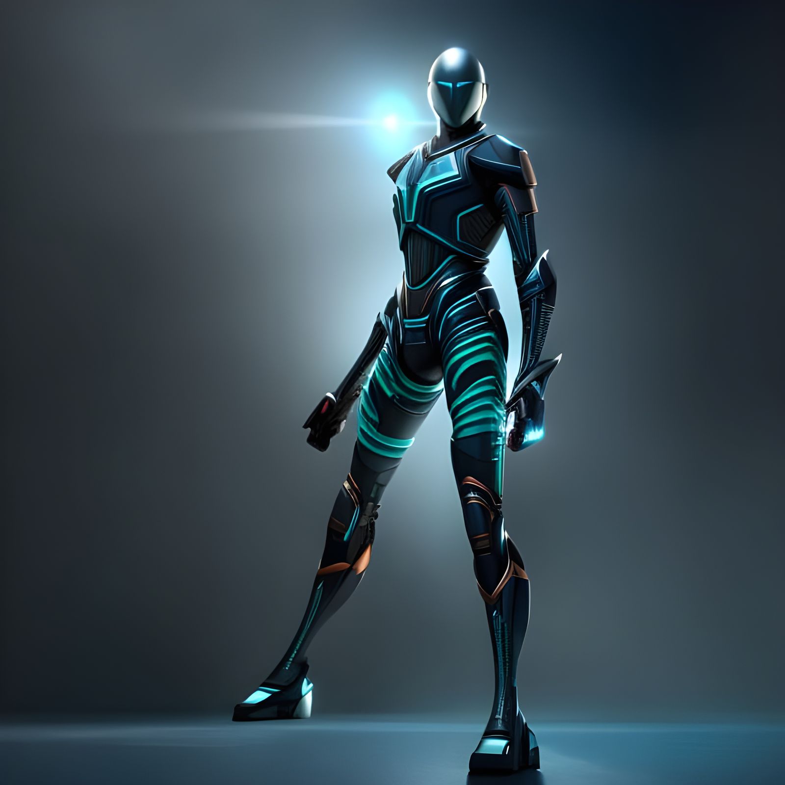 Blue Android: Ethereal Fantasy Concept Art