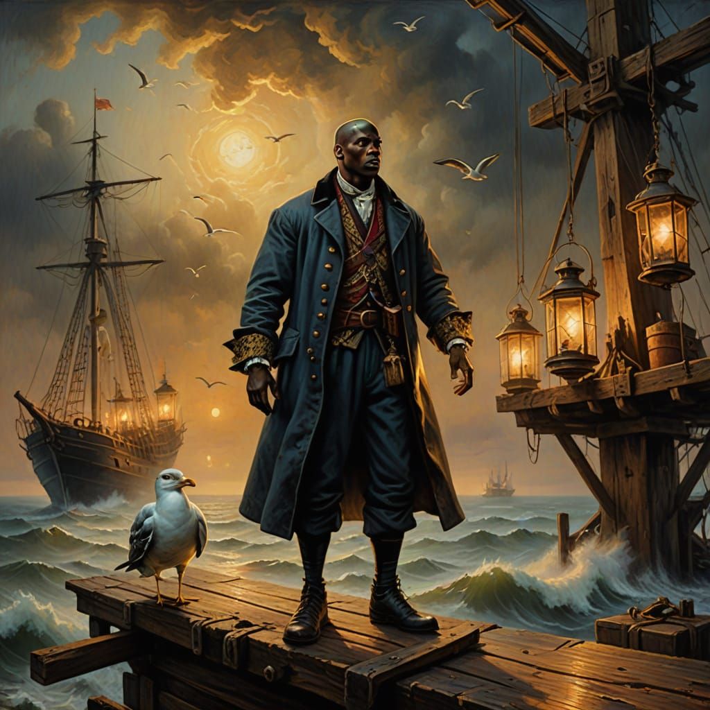 17th Century Oil Rig Boss in Baroque Horror Style