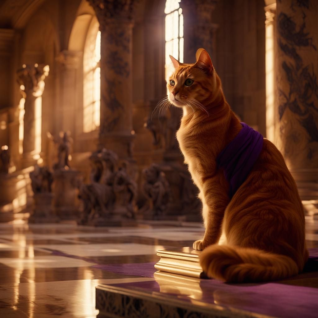 Ginger Cat in Toga, Cinematic Ancient Hall