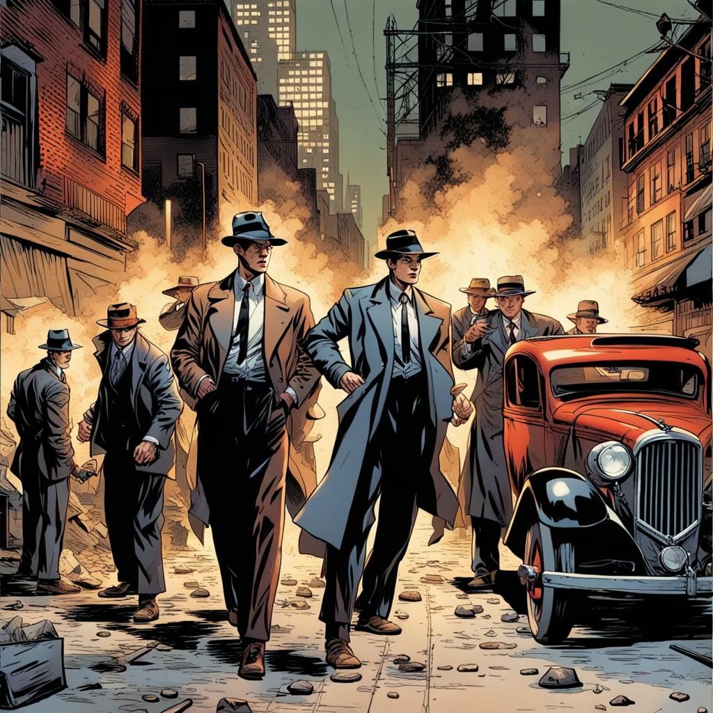 BTS V Battles Gangsters: Comic Book Art