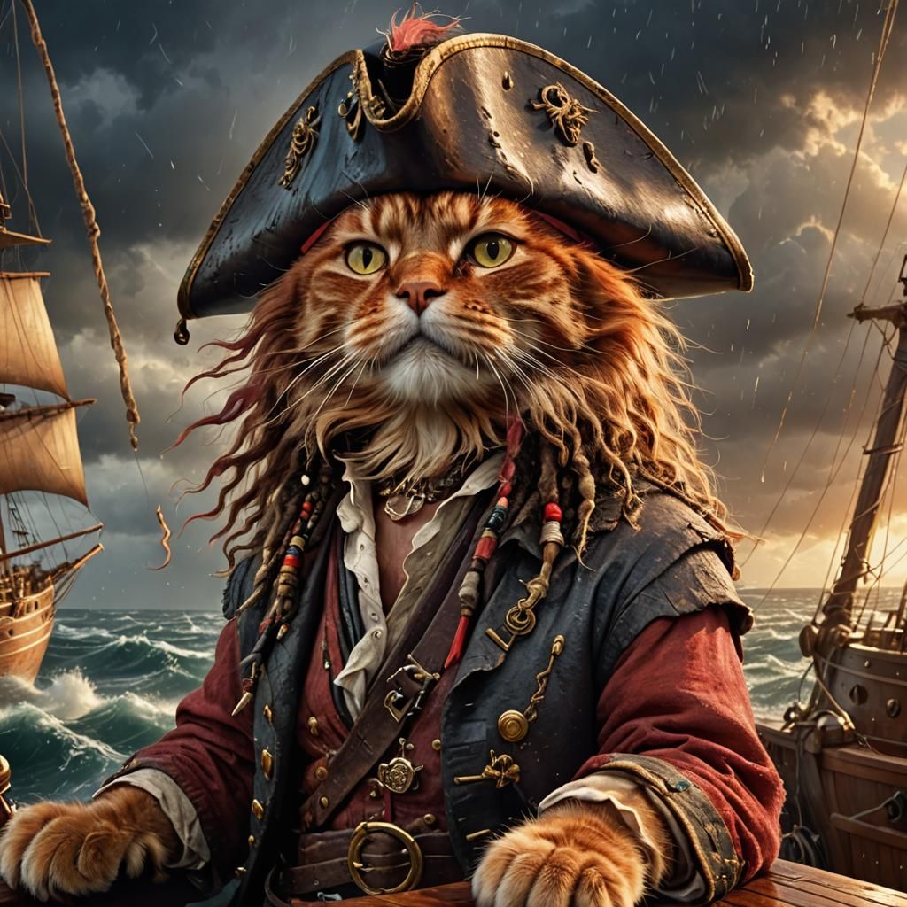 Captain Jack Sparrow's Feline Counterpart Embarks on High Se...