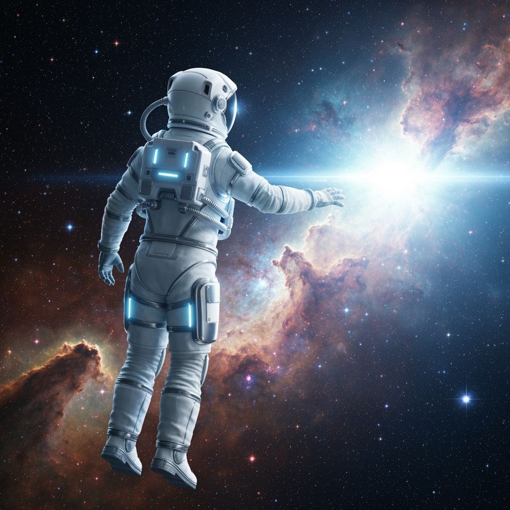 Astronaut Reaches for Energy Rift in Deep Space