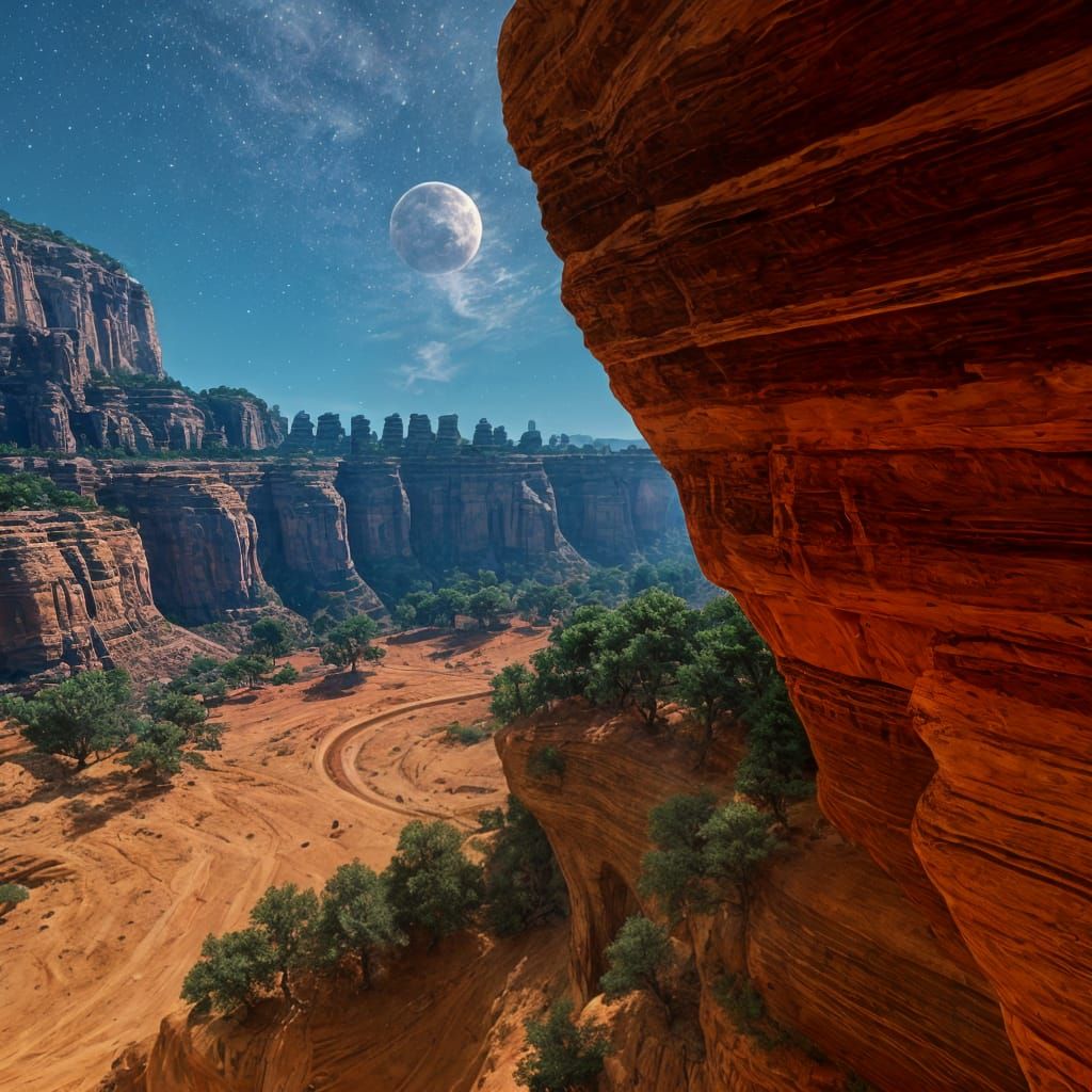 Epic 3D Landscape with Canyons and Volcanoes