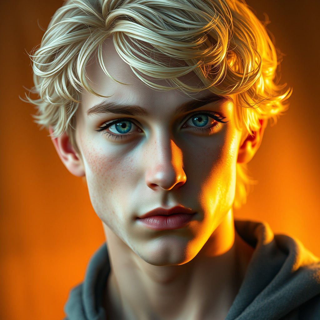 Handsome Teenager with Blonde Hair in Fantasy Art