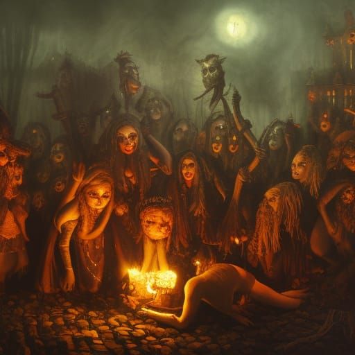 Sinister Witches' Sabbath in Stop-Motion Style