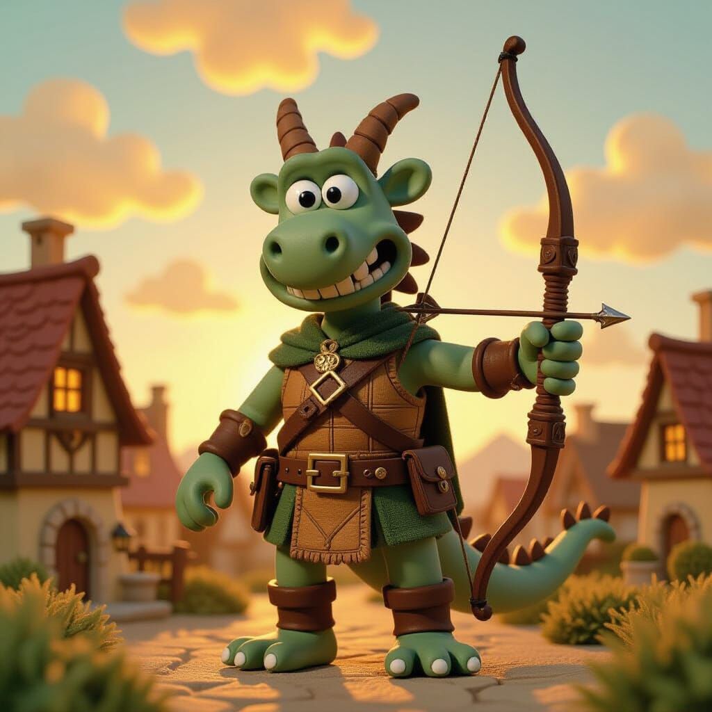 Claymation Dragon Ranger in Aardman Style